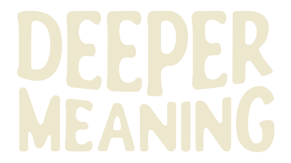 DeeperMeaning_Logo_Cream Logo for Deeper Meaning in a cream color.